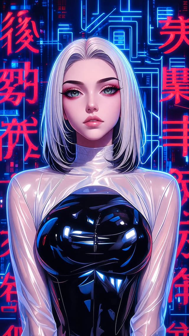 Profile / Avatar - Futuristic Silver Hair Anime Portrait — output
