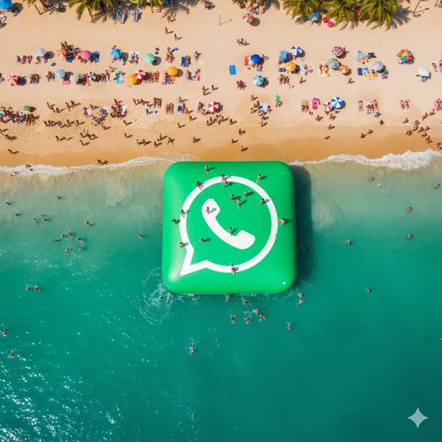 Giant Inflatable WhatsApp Mermaid Logo on Ocean — output