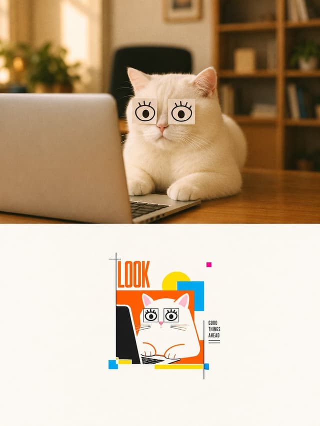Product Marketing - Cat Photo to Geometric Poster — output