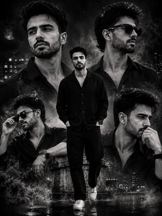 Cinematic Monochrome Portrait Collage — output