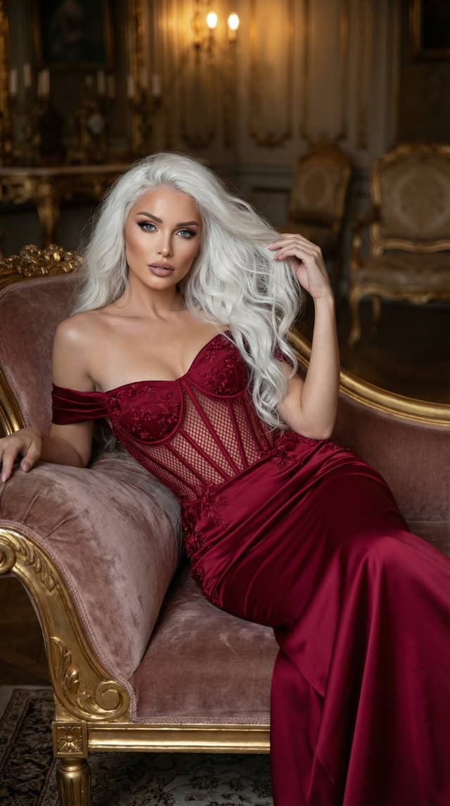 High-End Editorial Fashion in Embellished Gown — output