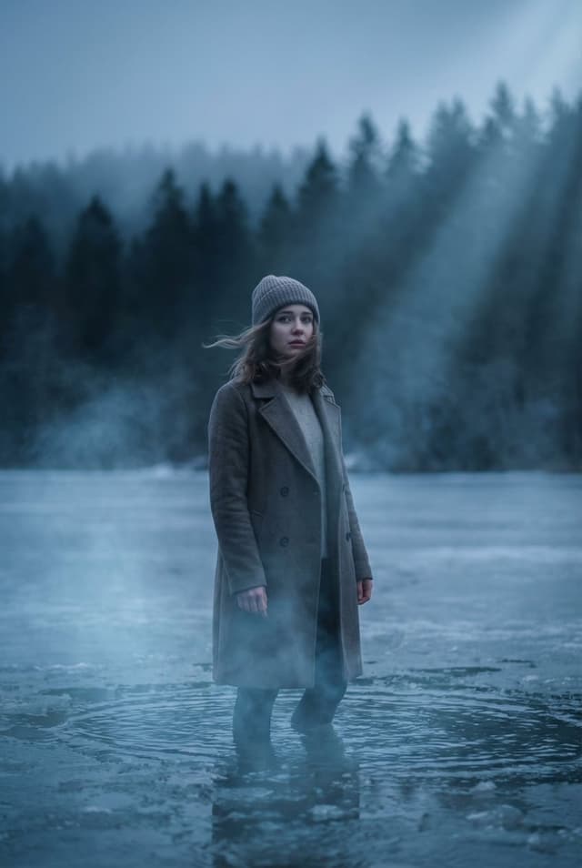 Cinematic Frozen Lake Portrait and Video Prompt — output