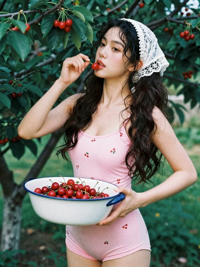 Social Media Post - Summer Cottage Cherry Garden Portrait — output
