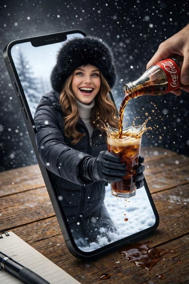 Product Marketing - Surreal Pepsi Pour Phone Composite — output