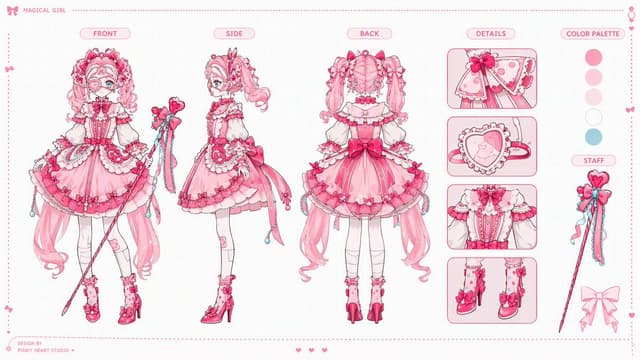 Game Asset - Pink Magical Girl Character Sheet — output