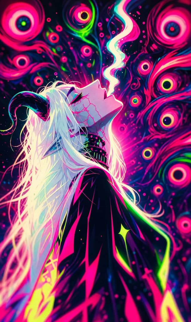 Game Asset - Neon Psychedelic Digital Animation Still — output