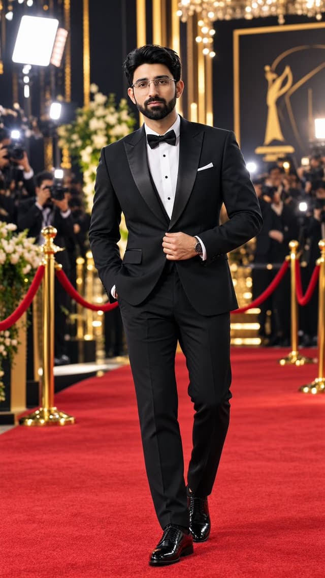 Product Marketing - Red Carpet Tuxedo Portrait Prompt — output