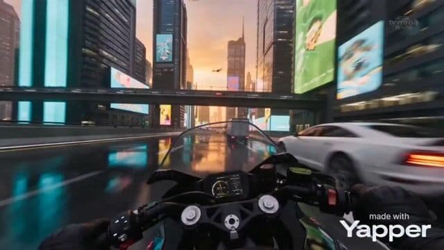 Cyberpunk Motorcycle POV Video Prompt — cover
