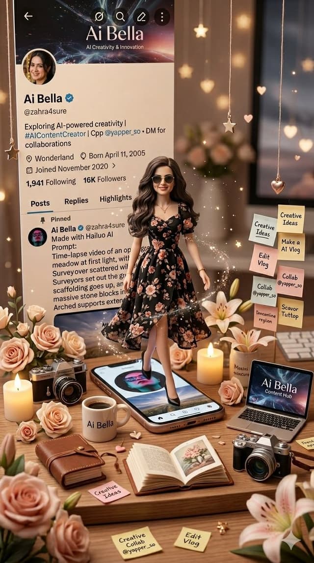 Profile / Avatar - 3D Miniature Instagram Diorama — output