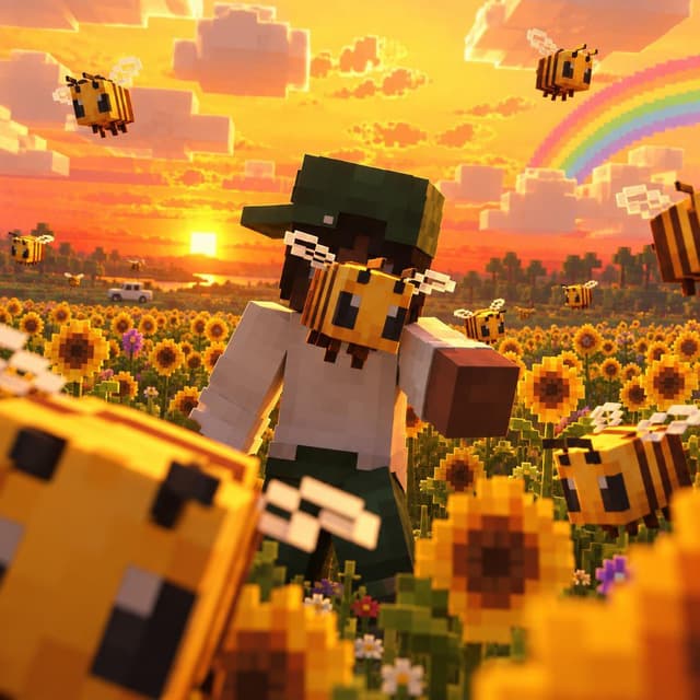 YouTube Thumbnail - Minecraft Character in Sunflower Field — output