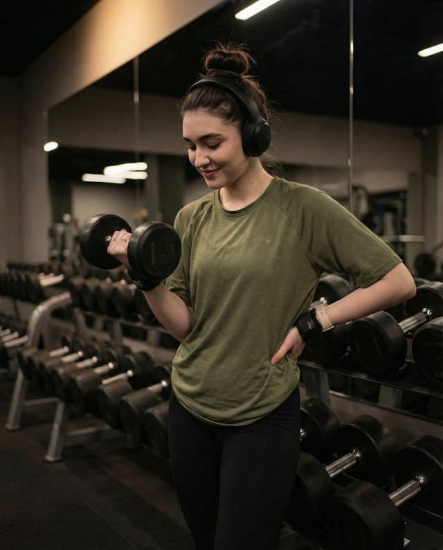 Moody Fitness Influencer Gym Portrait — output