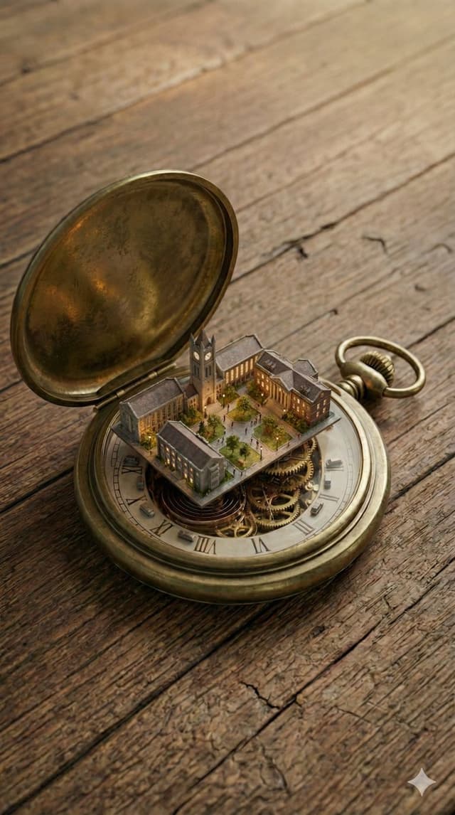 Game Asset - Miniature Metropolis Inside a Vintage Pocket Watch — output
