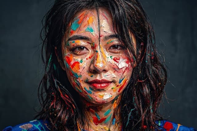 Social Media Post - Textured Paint Splash Portrait — output