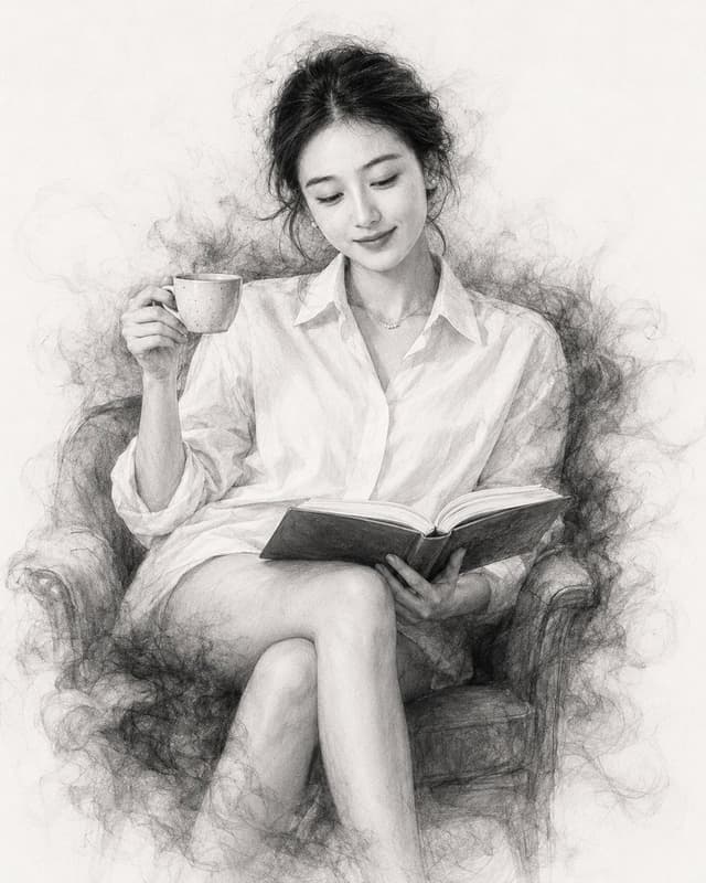 Profile / Avatar - Black and White Pencil Sketch Portrait — output