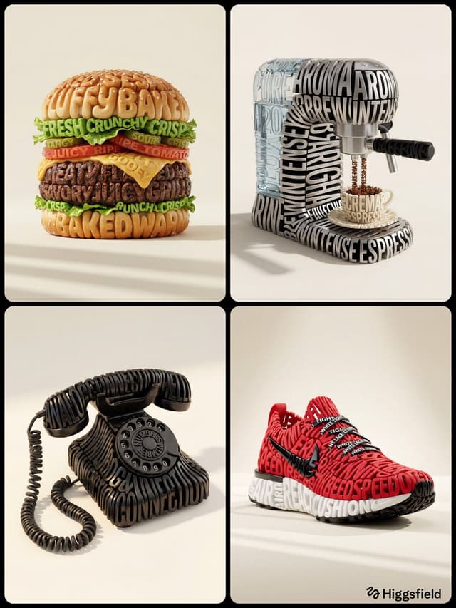 Product Marketing - Hyper-Realistic 3D Typographic Sculpture Product Concept — output