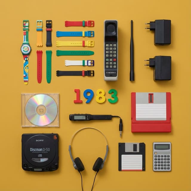 Infographic / Edu Visual - Knolling Flat Lay Product Photography Prompt (Inventions) — output