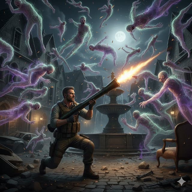 Comic / Storyboard - Resident Evil Rocket Launcher with Ethereal Mobs — output