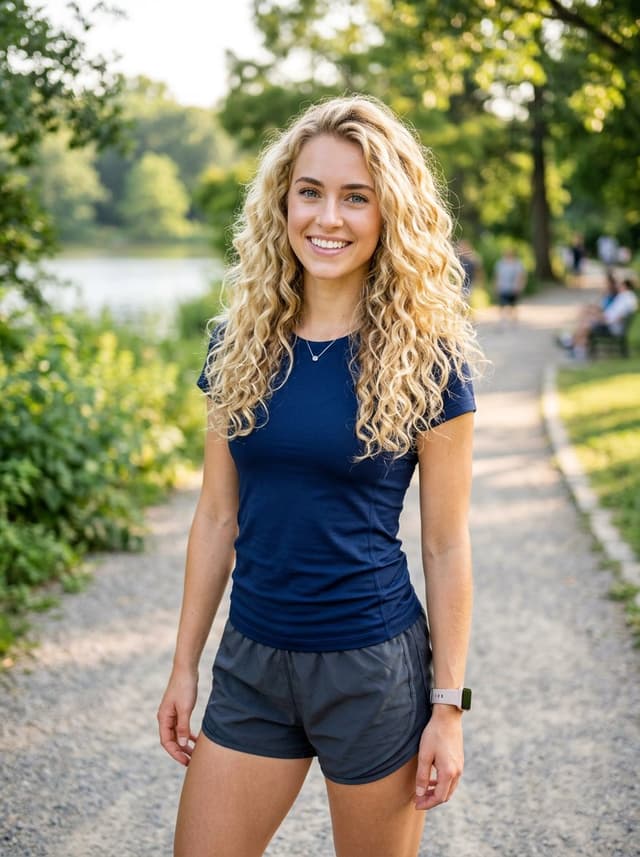 Profile / Avatar - Athletic Blonde Curly Hair Portrait — output