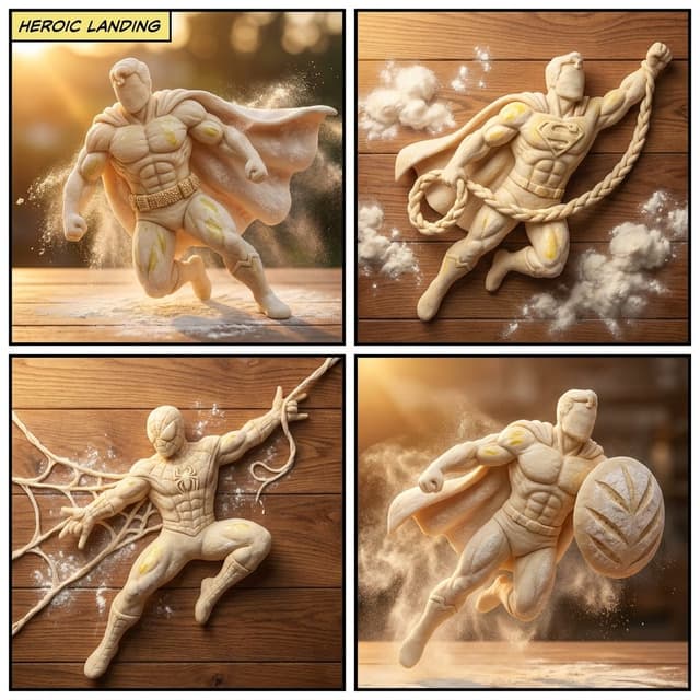 Comic / Storyboard - Bread Dough Superheroes — output
