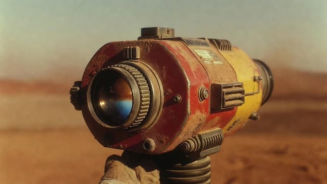 Game Asset - Retro-Futuristic Binocular Cinematic Close-up — output