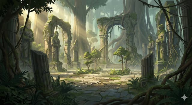 Game Asset - Cinematic Concept Art for Ancient Abandoned Jungle City — output
