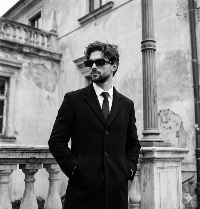 Social Media Post - Monochromatic Editorial Portrait of a Stylish Man — output