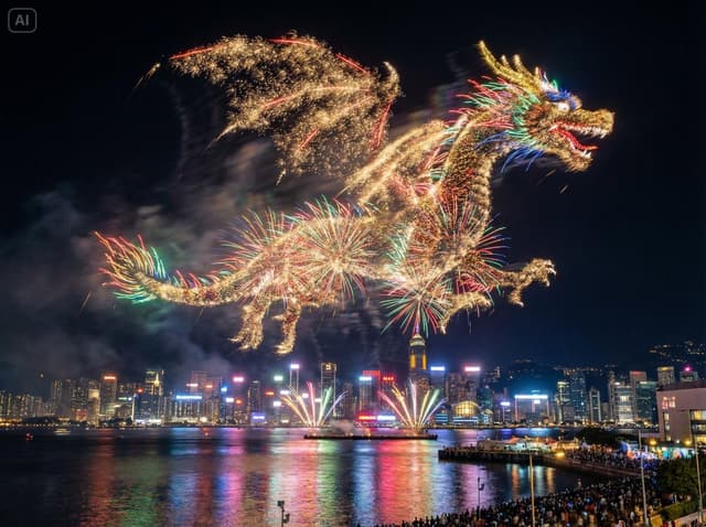 Photorealistic Fireworks Display Prompt for Dreamina AI — output