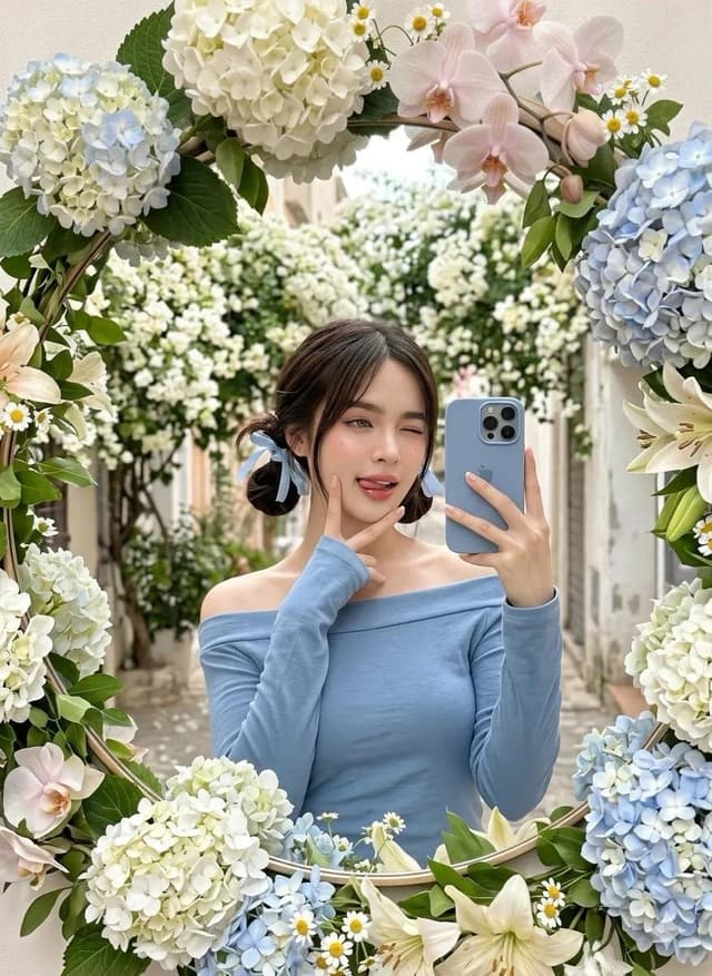 Profile / Avatar - Floral Mirror Selfie — output