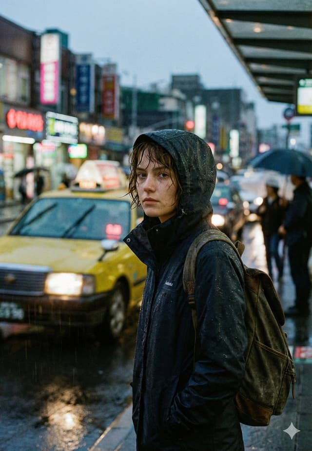 Cinematic Urban Rain Scene Prompt (Neo-Noir) — output