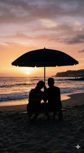 Social Media Post - Romantic Sunset Beach Silhouette — output