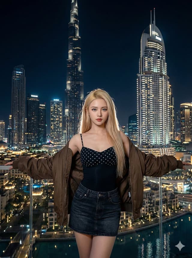 Cinematic Fashion Portrait in Dubai Prompt — output