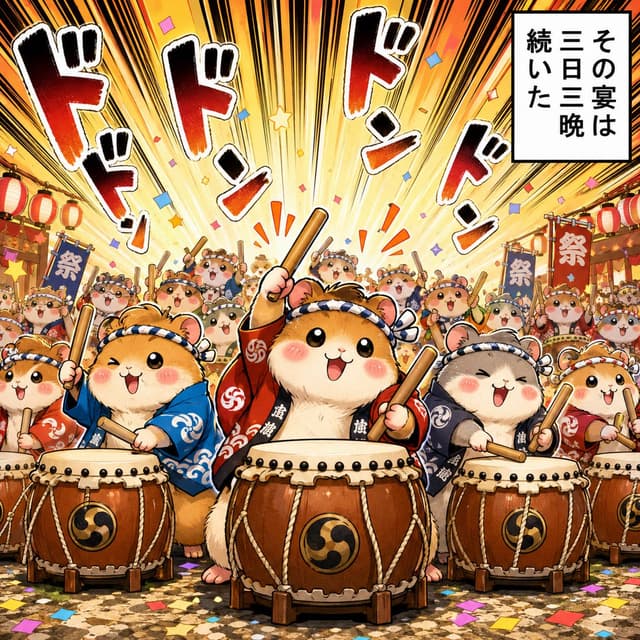 Comic / Storyboard - Hamster Taiko Festival Manga Scene — output