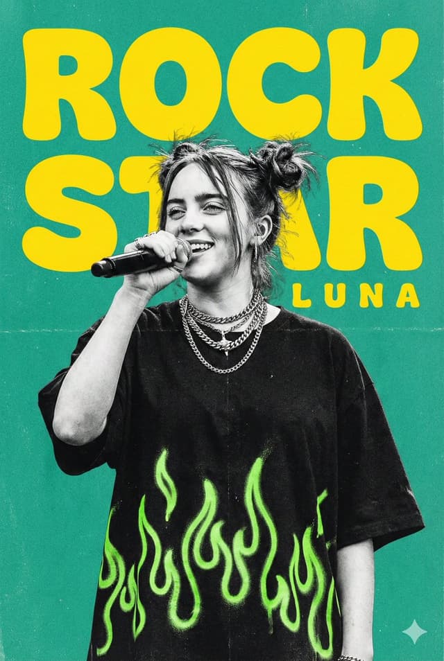 Poster / Flyer - Gritty Monochrome Music Poster Prompt with Neon Accents — output