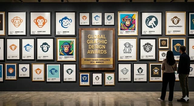 Poster / Flyer - Logo Design Wall Generation Prompt for Monkey Theme — output