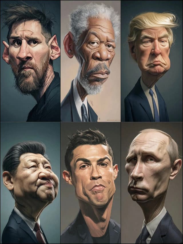 Hyperrealistic Caricature Portrait — output