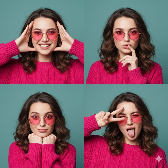 Pink and Teal High-Fashion Collage Portrait — output
