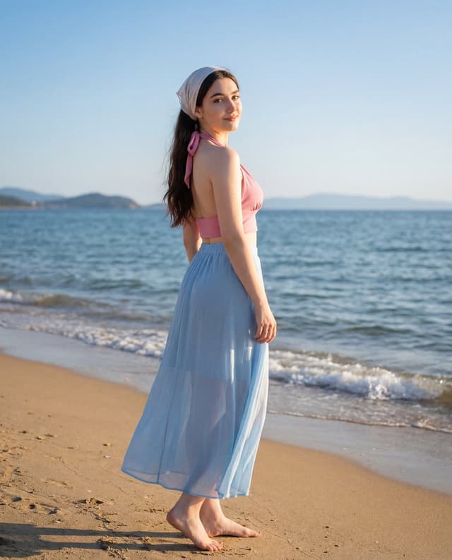 Photorealistic Beach Portrait with Identity Lock — output