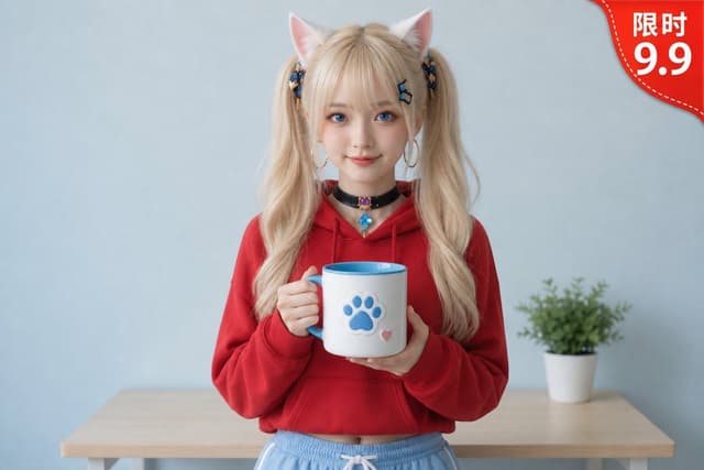 E-commerce Main Image - Character Outfit and Text Overlay Edit — output