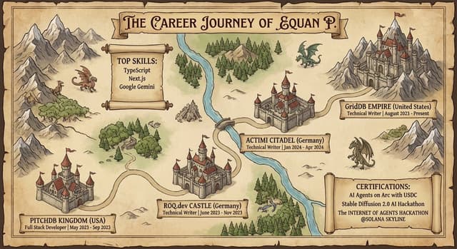 Middle-earth style career map from LinkedIn PDF — output