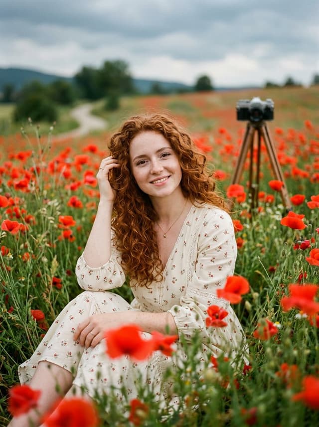 Profile / Avatar - Redheaded Woman in Poppy Field — output