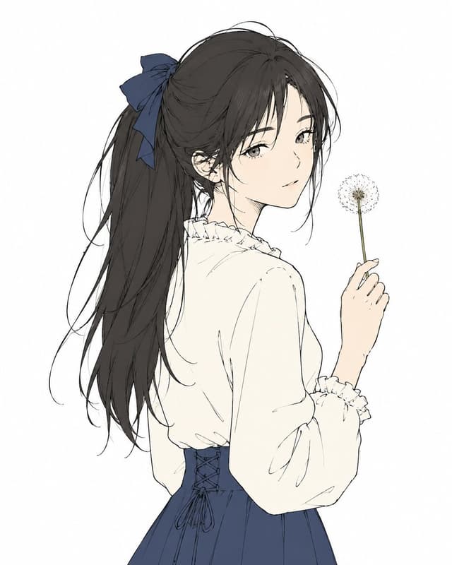 Profile / Avatar - Anime Girl Holding Dandelion — output