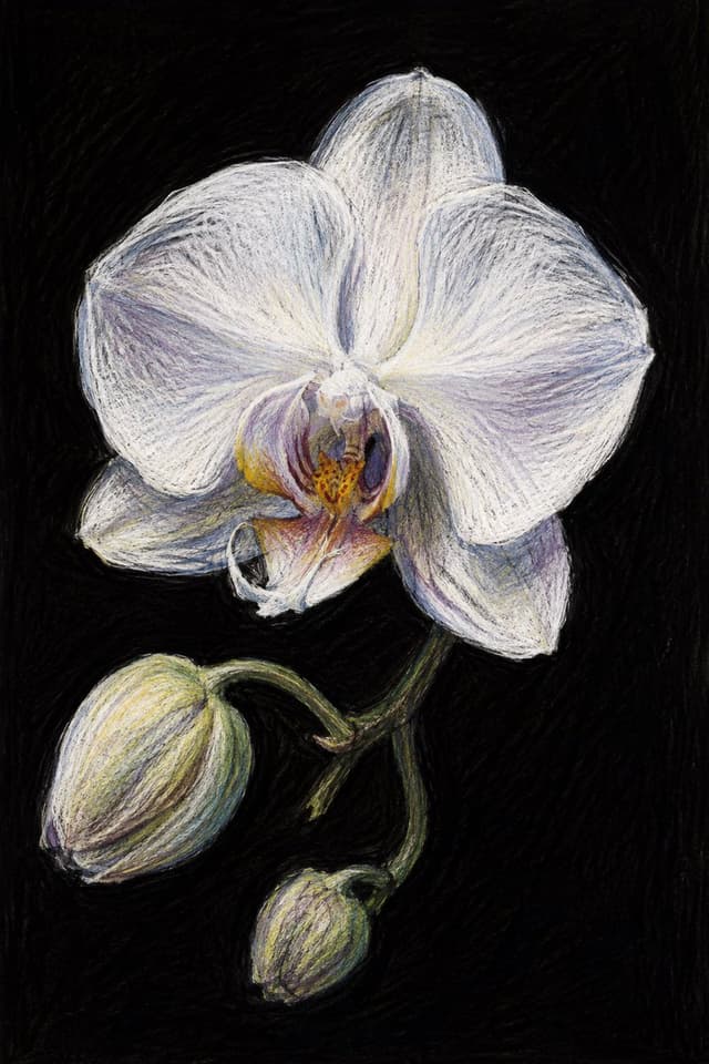 Social Media Post - Colored Pencil Orchid Sketch — output