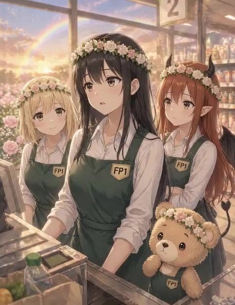 Sunset Anime Supermarket Scene with Voice Control — cover
