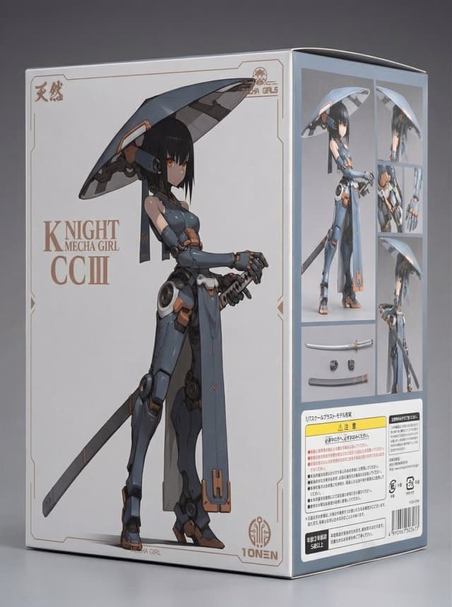 E-commerce Main Image - Mecha Girl figure concept generated by Nano Banana Pro — output