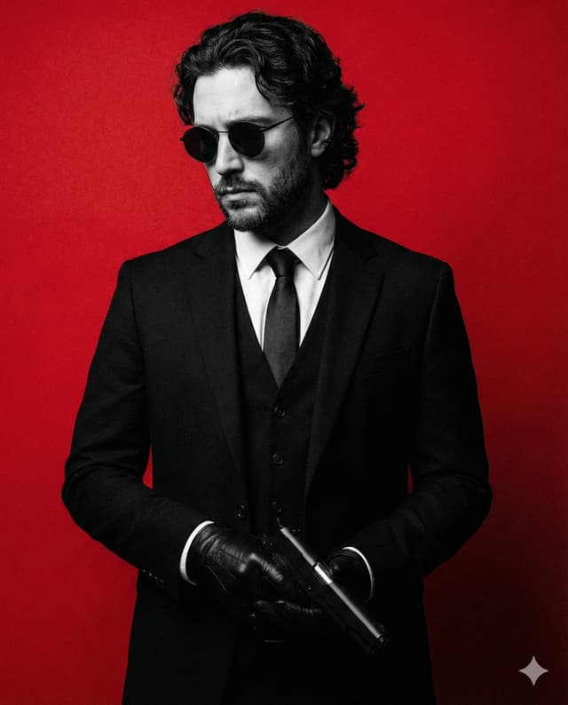 Poster / Flyer - Neo-Noir Fashion Portrait with High Contrast — output