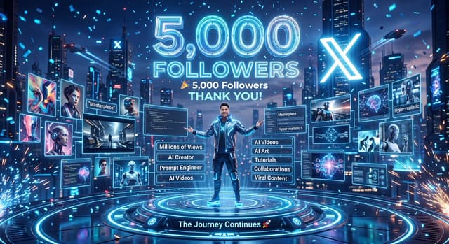 Social Media Post - Futuristic AI Milestone Celebration — output