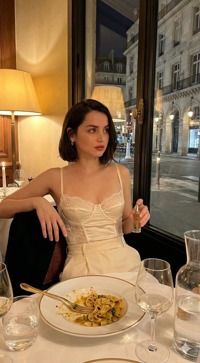 Cinematic Fashion Editorial of Ana De Armas at Night — output