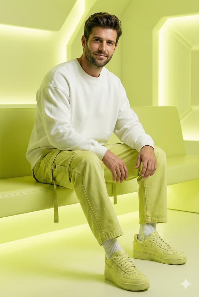 Fashion Editorial Prompt in Lemon Green Studio — output