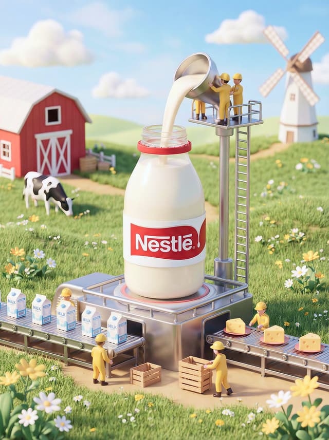 Infographic / Edu Visual - Whimsical 3D Miniature Dairy Advertising Illustration — output