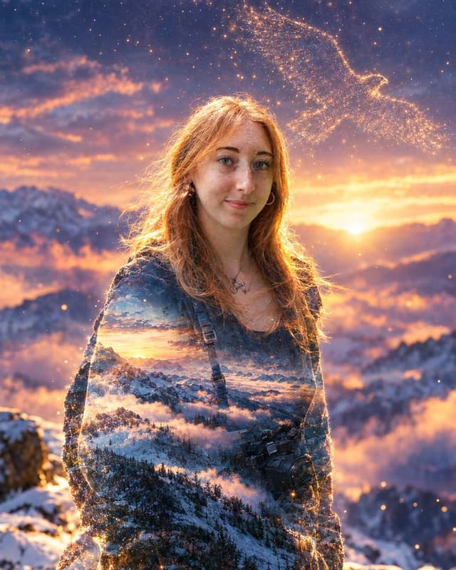 Profile / Avatar - Double Exposure Mountain Dawn Portrait — output